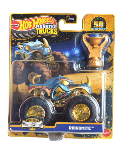 Autos Monster Trucks Hot Wheels: Rhinomite - Trofeo de Campeones 50th Bigfoot