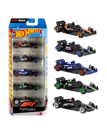 Autos coleccionables Hot Wheels: Pack X5 Coches de Fórmula 1 escala1:64